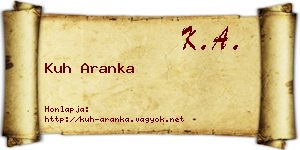 Kuh Aranka névjegykártya